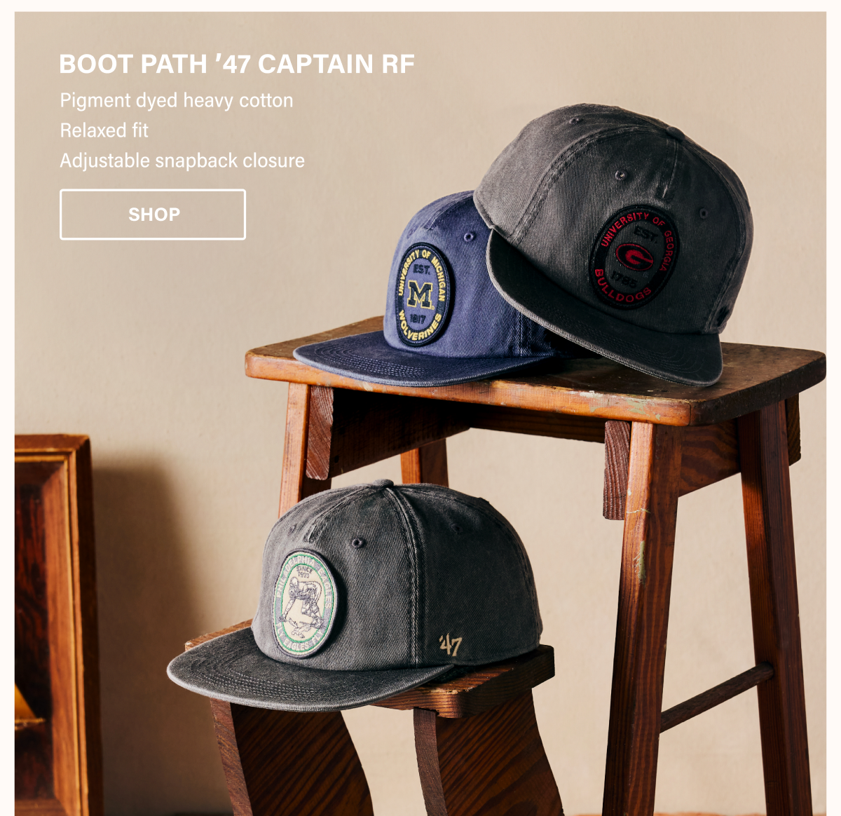 BOOT PATH '47 CAPTAIN RF | Pigment dyed heavy cotton Relaxed fit Adjustable snapback closure | SHOP