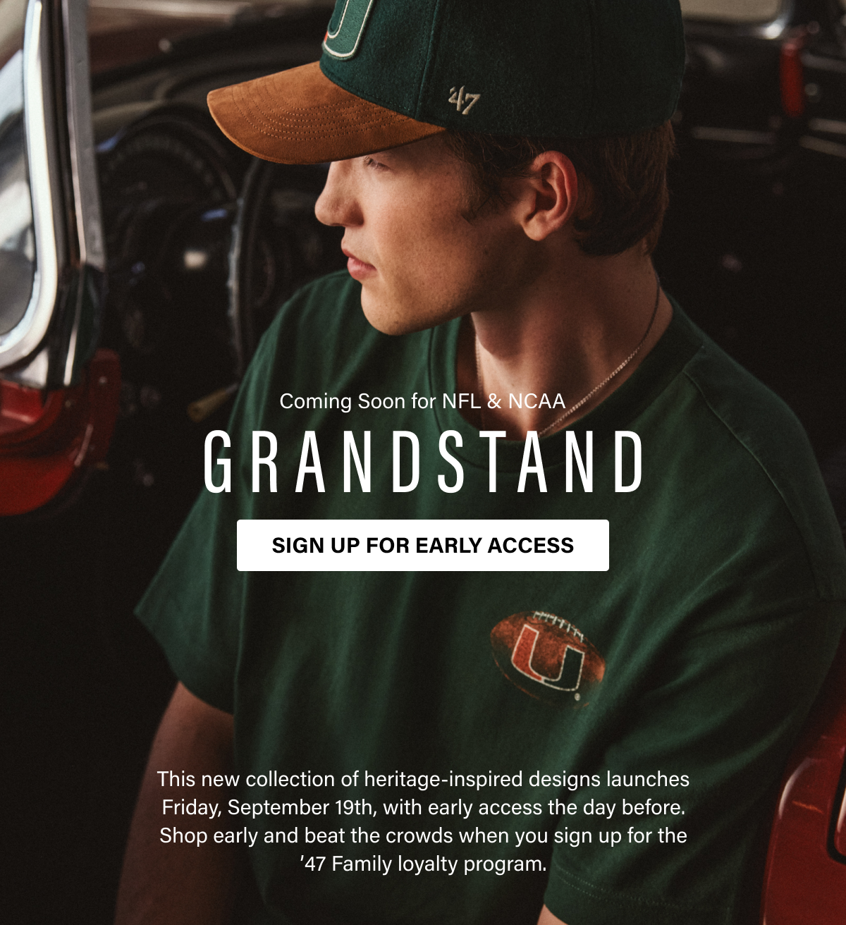 Coming Soon for NFL & NCAA GRANDSTAND SIGN UP FOR EARLY ACCESS
