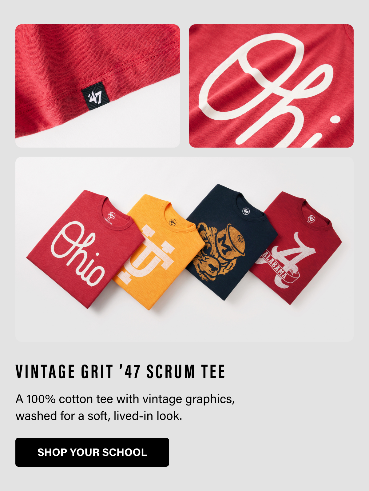 VINTAGE GRIT ’47 SCRUM TEE