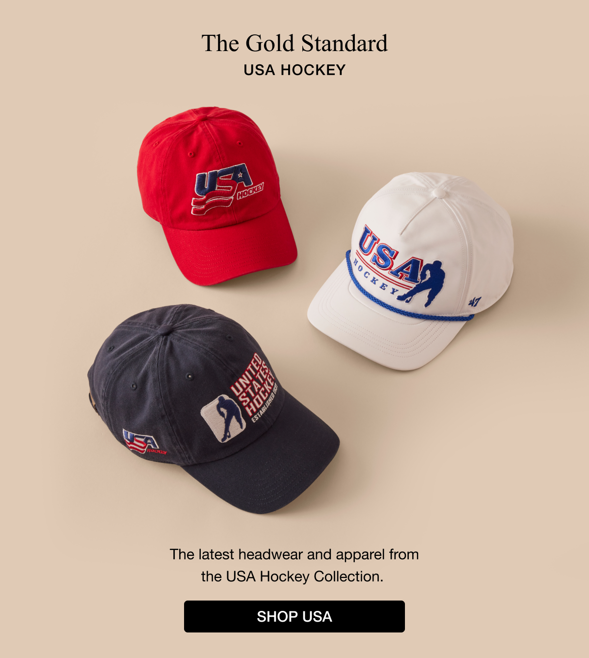 THE GOLD STANDARD - USA HOCKEY - The latest headwear and apparel from the USA Hockey Collection - SHOP USA