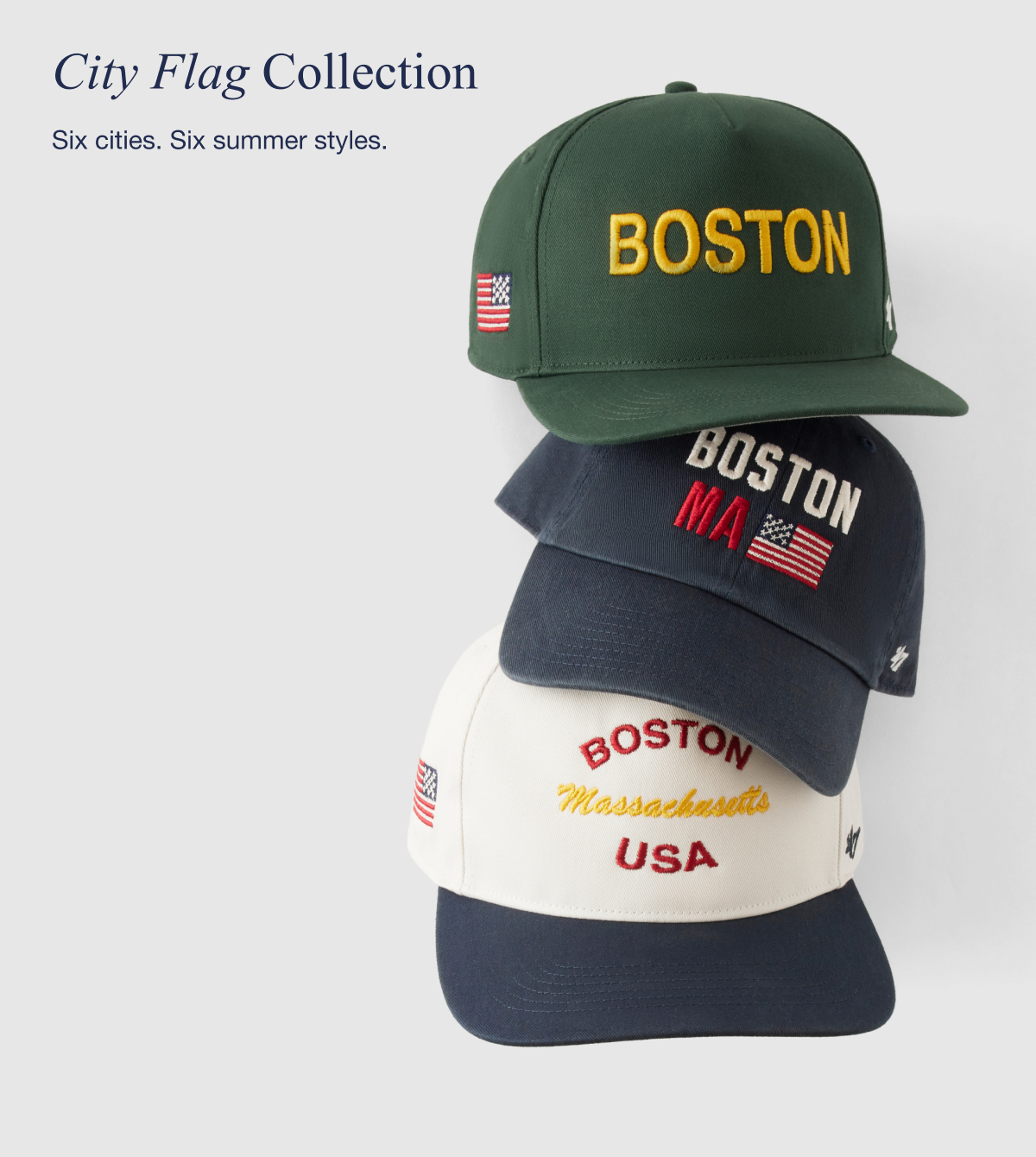 City Flag Collection - Six cities. Six summer styles. 