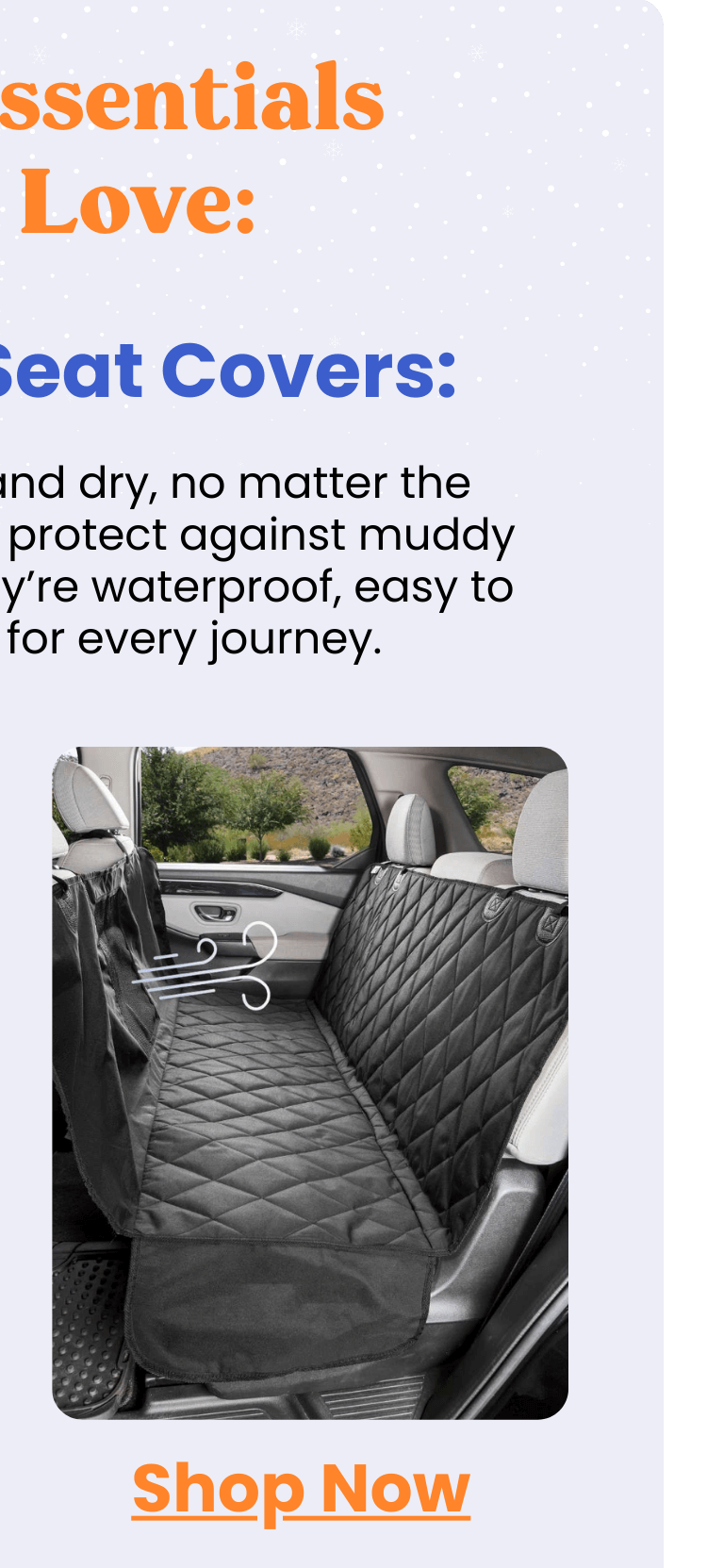 Rear Seat Cover with Hammock Mesh Window