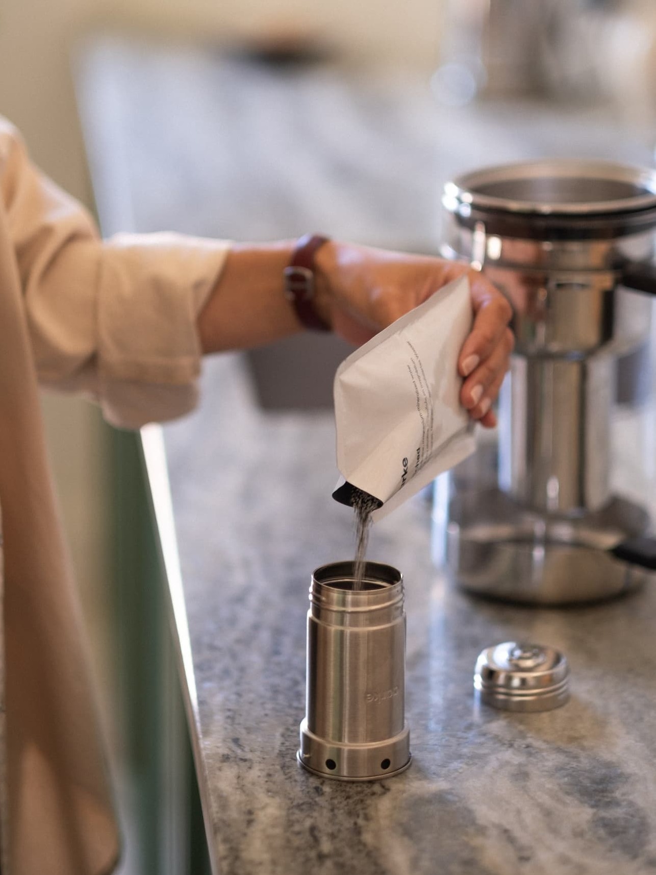 Aarke refillable filter in stainless steel for Water Purifier