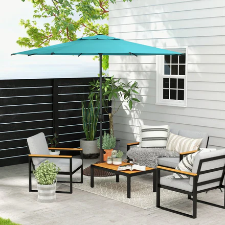 Bundle| Lyon 11FT Market Umbrella with Compatible Base