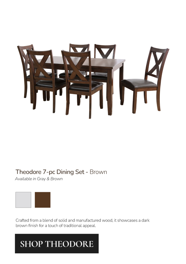 Theodore 7-pc Dining Set - Brown