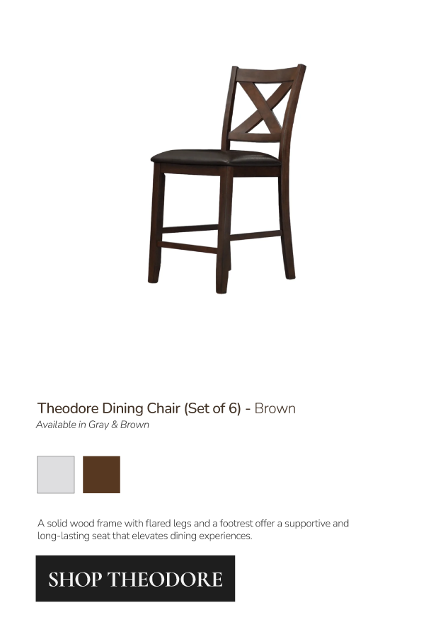 Theodore Dining Chair (Set of 6) - Brown