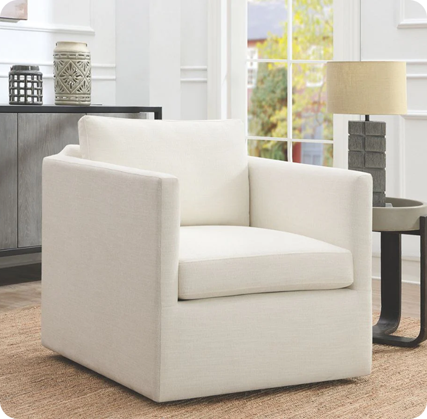 Samson Swivel Chair - Ivory