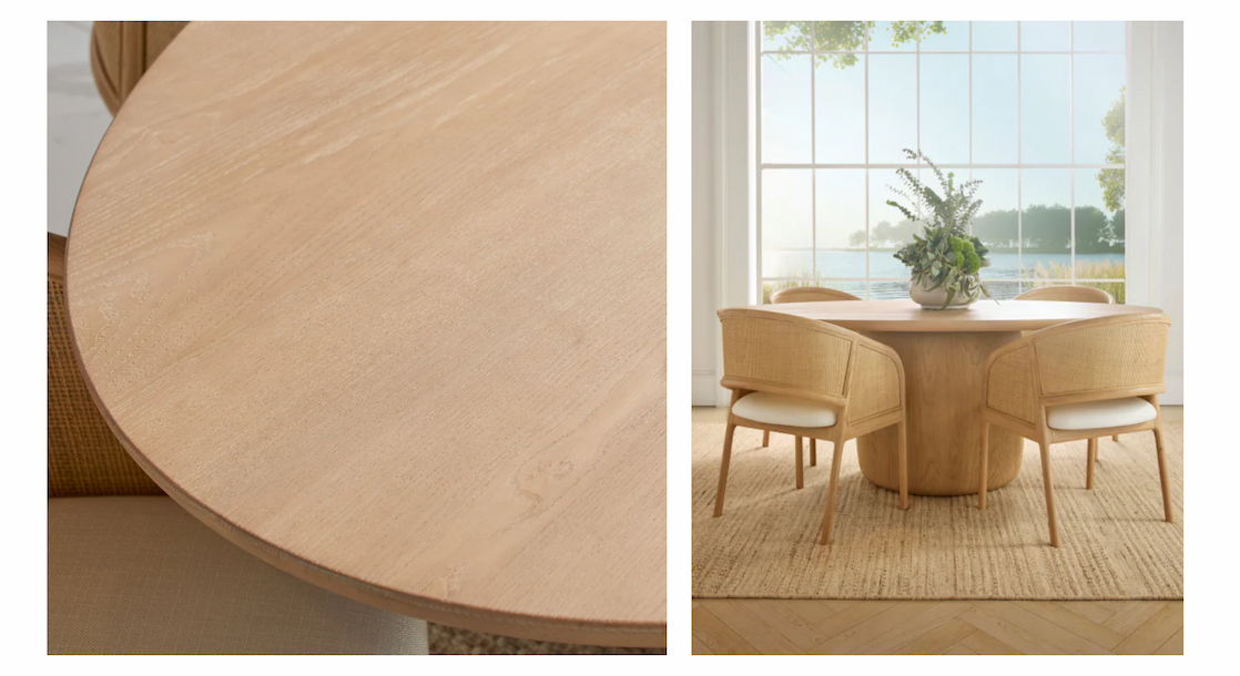 JoJo Fletcher Pauline Oak Oval Dining Table 78" - Blonde