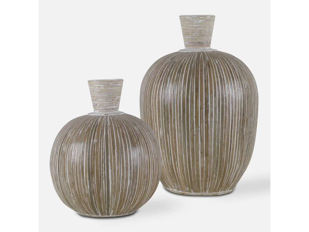 Image of Abbyson Home Isabel White Washed Vases