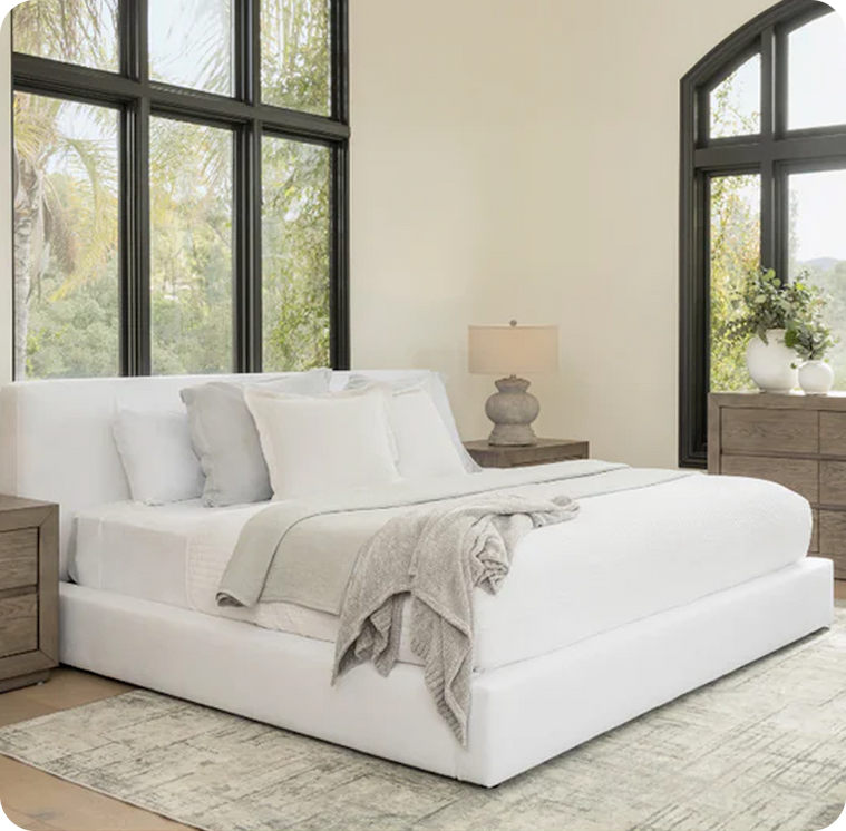 Luxe Upholstered Bed - Gray - King