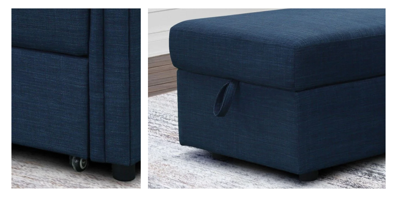 Hamilton Storage Sofa Bed Reversible Sectional - Navy