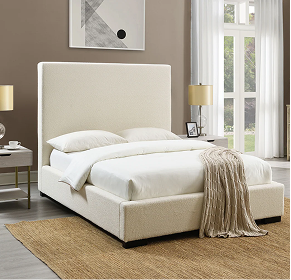 JoJo Fletcher Luciano Bouclé Fabric Bed - King - Ivory