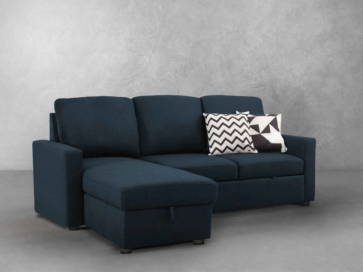 Image of Newton Reversible Storage Sofa Bed Sectional - Navy