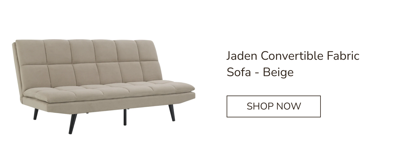 Jaden Convertible Fabric Sofa - Beige