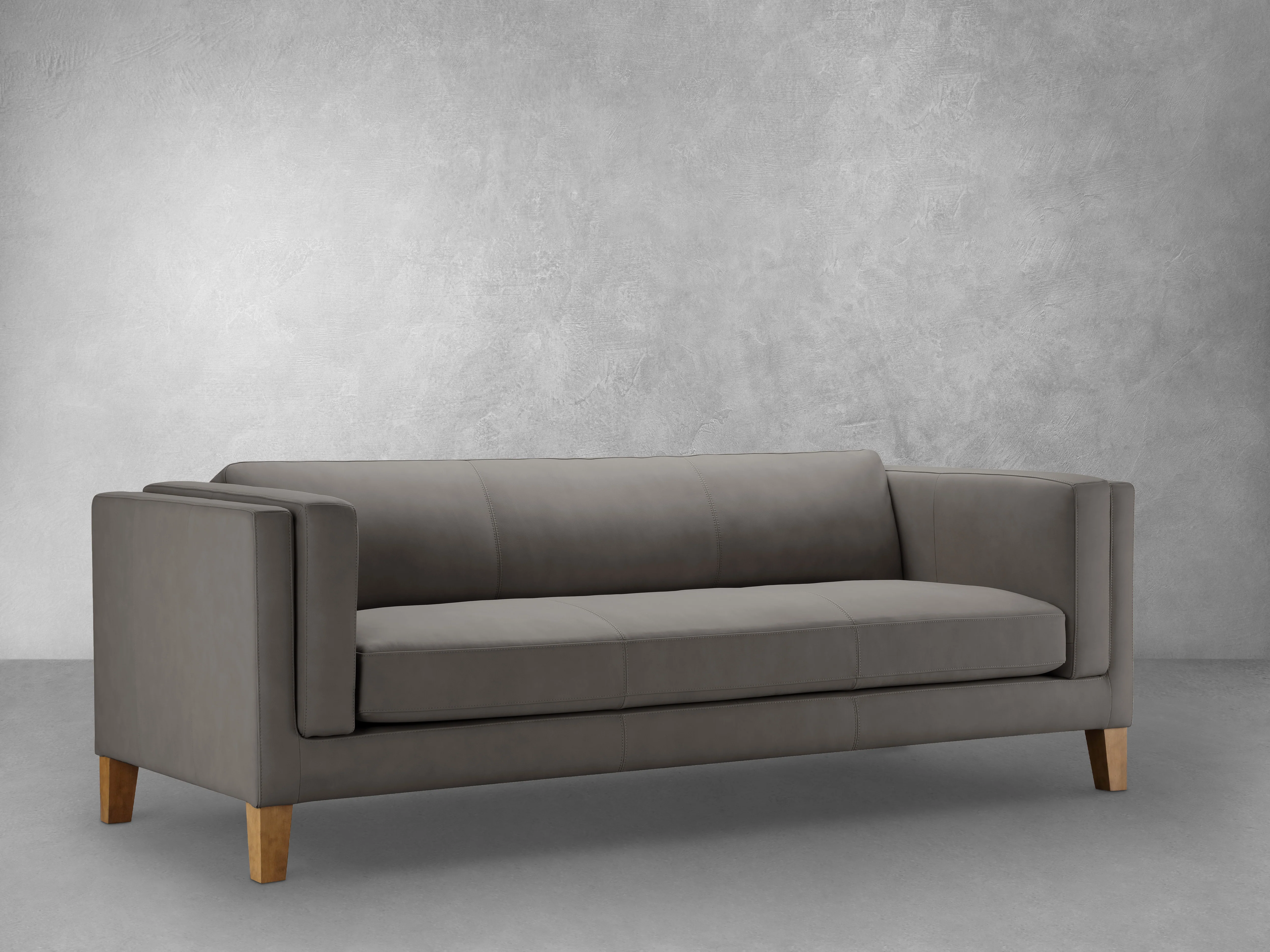 Image of Boyd Top Grain Leather Sofa - Gray