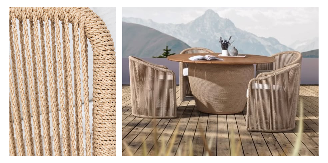 Bali Outdoor Teak and Rope Sofa
