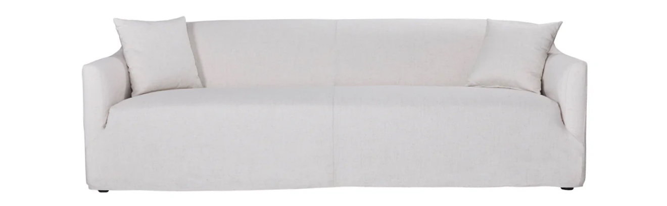 JoJo Fletcher Grimaldi Fabric Slipcover Sofa, Cream