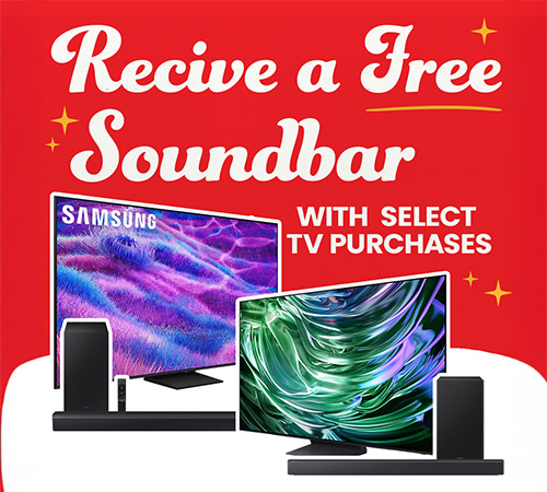 Recieve a free soundbar with select tv purchases