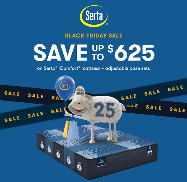 Save up to $625 on Serta iComfort mattress + adjustable base sets