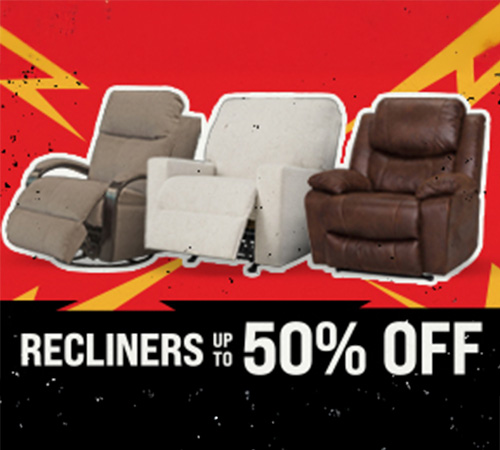 Up to 50% off on recliners