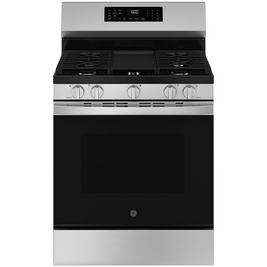 GE 30-inch Free-Standing Gas Convection Range with No Preheat Air Fry and EasyWash(TM) Oven Tray