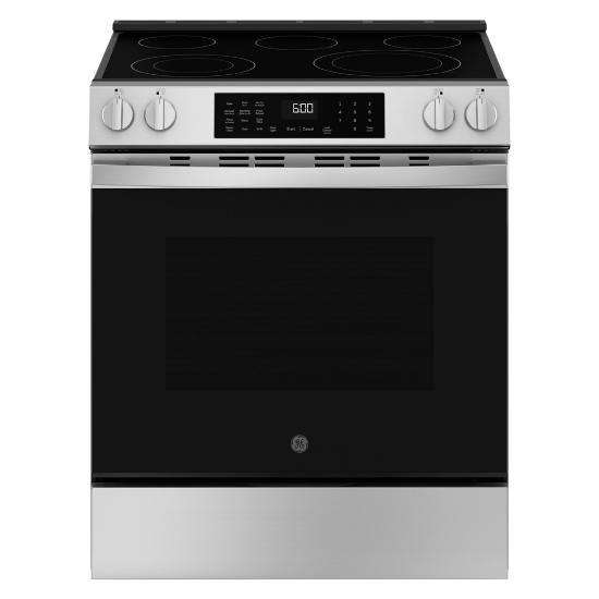GE 30-inch Slide-In Electric Convection Range with No Preheat Air Fry and EasyWash(TM) Oven Tray