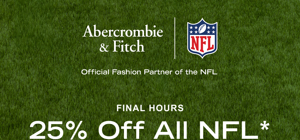 FINAL HOURS  25% Off All NFL*