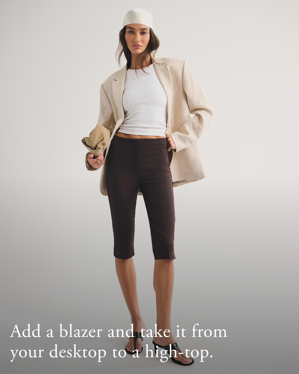 Add a blazer and take it from your desktop to a high-top.