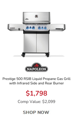 Napoleon Prestige 500 RSIB Liquid Propane Gas Grill with Infrared Side and Rear Burner