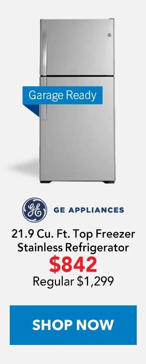 GE 21.9 Cu. Ft. Garage Ready Top-Freezer Refrigerator 33-Inch Wide in Fingerprint Resistant Stainless Steel