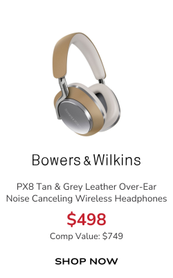 Bowers & Wilkins PX8 Tan & Grey Leather Over-Ear Noise Canceling Wireless Headphones