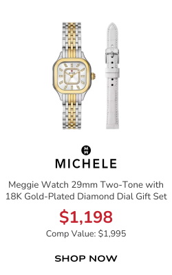 Michele Meggie Watch 29mm in Two-Tone with 18K Gold-Plated Diamond Dial Gift Set