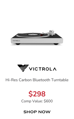 Victrola Hi-Res Carbon Bluetooth Turntable in Black and Silver