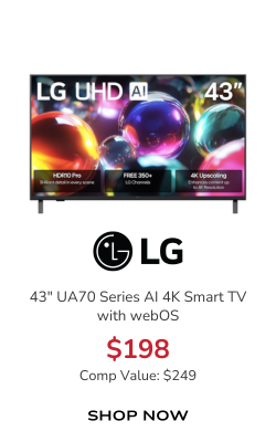 LG UA70 Series AI TV 43-Inch 4K Smart with webOS