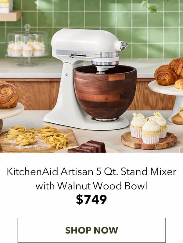 KitchenAid Artisan 5 Qt. Stand Mixer with Walnut Wood Bowl