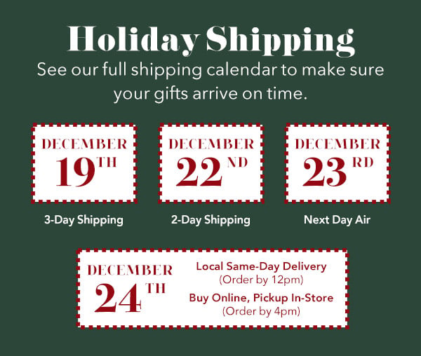 Holiday Shipping