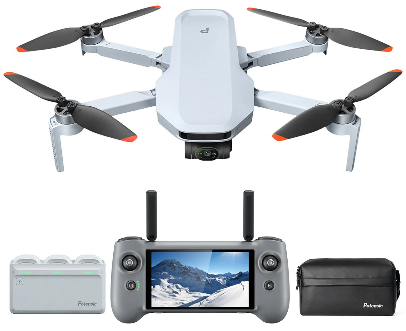 Potensic ATOM 2 Drone 8K with AI Tracking and HDR Fly More Combo with Screen Remote