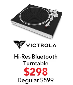 Victrola Hi-Res Carbon Bluetooth Turntable in Black and Silver