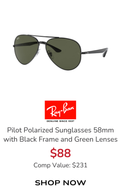 Pilot Polarized Sunglasses 58mm with Black Frame and Green Lenses
