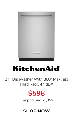 KitchenAid 44 dBA Dishwasher With 360° Max Jets Third Rack 24-Inch in PrintShield Stainless Steel