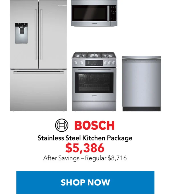 Bosch Stainless French Door Refrigerator & Gas Range Package