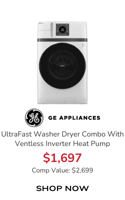 GE Profile UltraFast Washer Dryer Combo With Ventless Inverter Heat Pump 4.6 Cu. Ft. in White