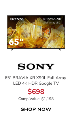 Sony 65" BRAVIA XR X90L Full Array LED 4K HDR Google TV