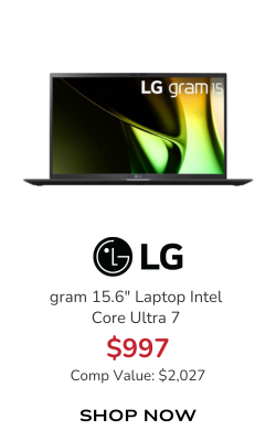 LG gram Business Laptop 15.6-inch Intel Core Ultra 7 155H 32GB RAM 512GB SSD in Obsidian Black