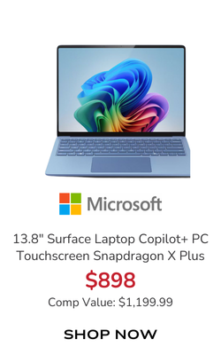 Microsoft Surface Laptop Copilot+ PC 13.8-Inch Touchscreen Snapdragon X Plus X1P-64-100 16GB RAM 512GB SSD, Qualcomm Adreno Graphics