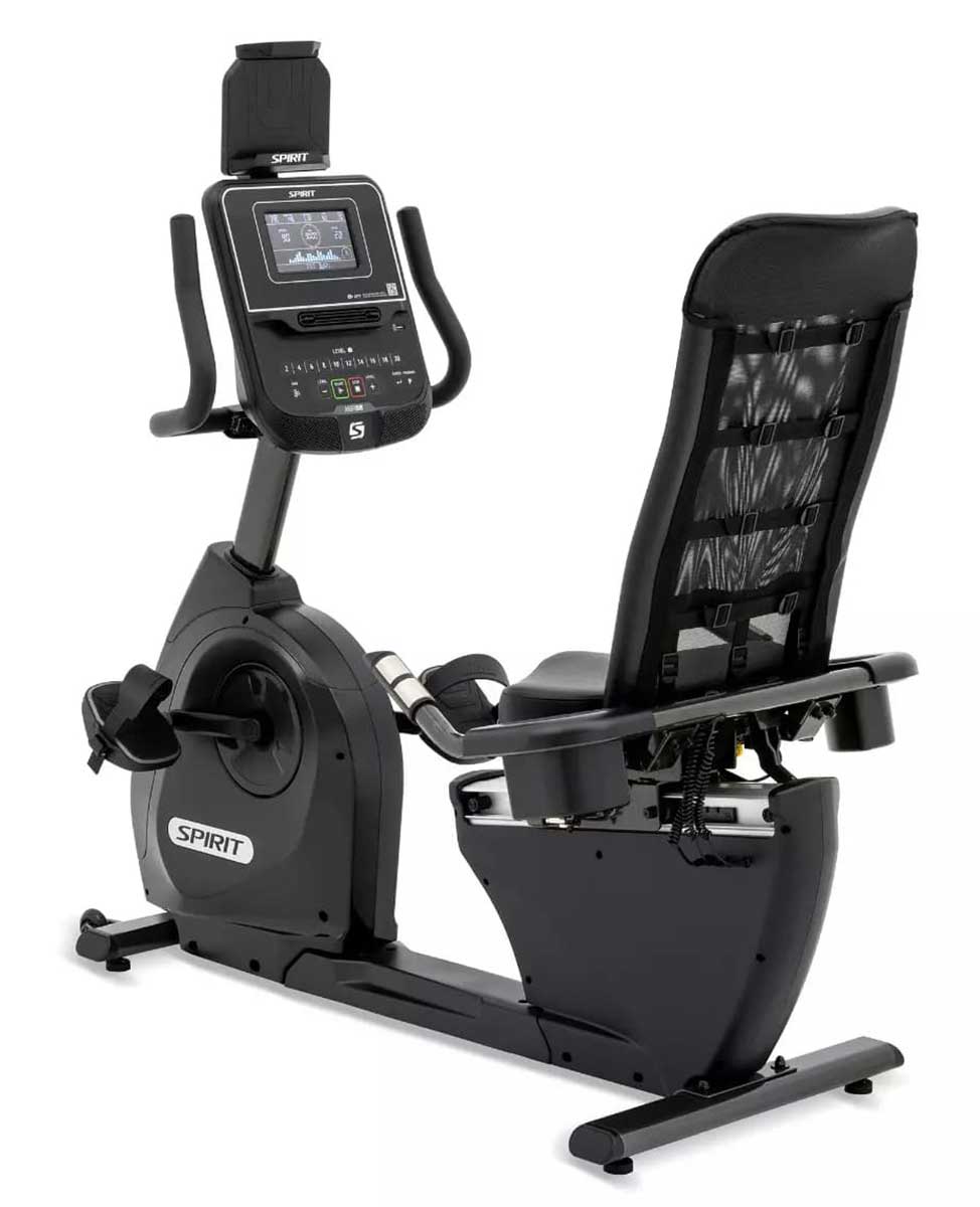 Image of Spirit Fitness XBR55 Recumbent Bike With 7.5" Bright Blue Backlit LCD Screen