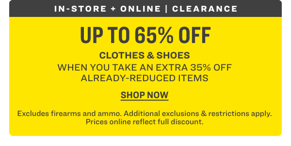 Up To 65% Off Clothes and Shoes