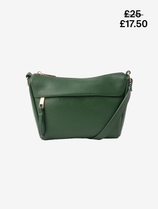 Zip Front Crossbody Bag Green