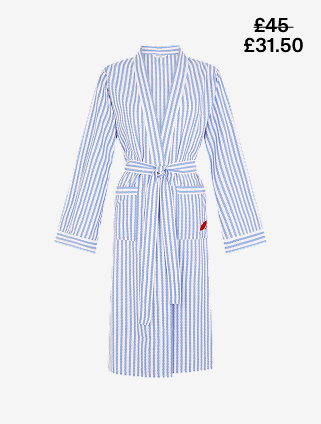 Bisou Stripe Pyjama Dressing Gown Blue