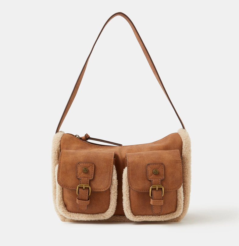 Shearling Pocket Shoulder Bag